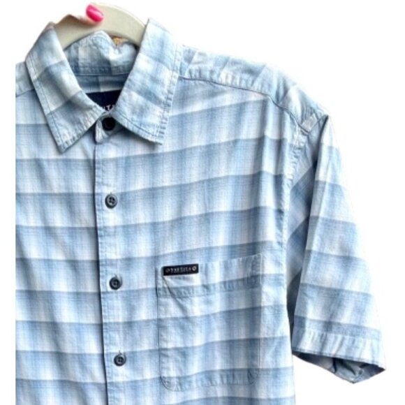 Nautica Jeans Co Mens Plaid Short Sleeved Button Down Shirt size S with Pocket - Picture 1 of 7
